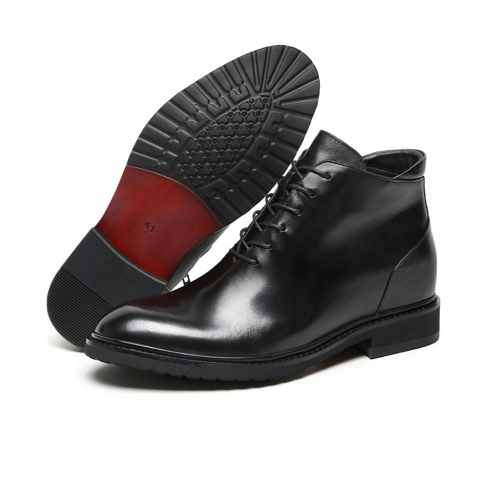 Mr. Barnett Black 8cm | Height-Boosting Lace-Up Boots (3.2")