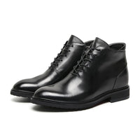 Mr. Barnett Black 8cm | Height-Boosting Lace-Up Boots (3.2")