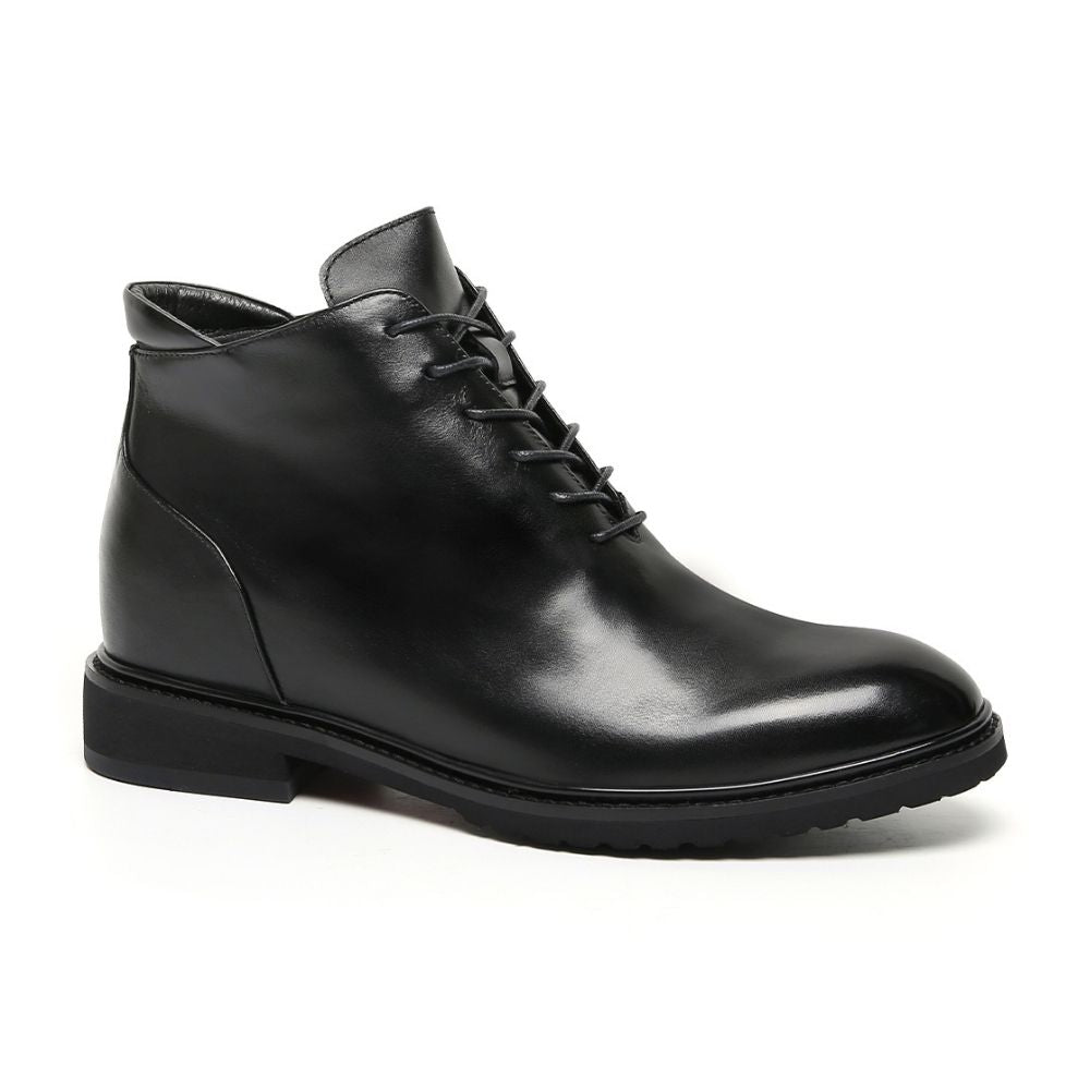 Mr. Barnett Black 8cm | Height-Boosting Lace-Up Boots (3.2")
