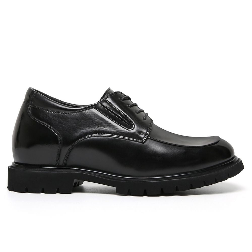 Mr. Charlie Black 8cm | Handcrafted Executive Leather Shoes (3.2")