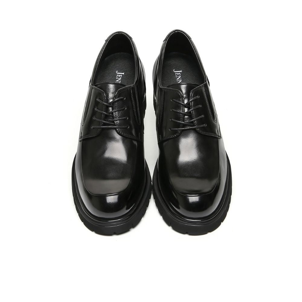 Mr. Charlie Black 8cm | Handcrafted Executive Leather Shoes (3.2")
