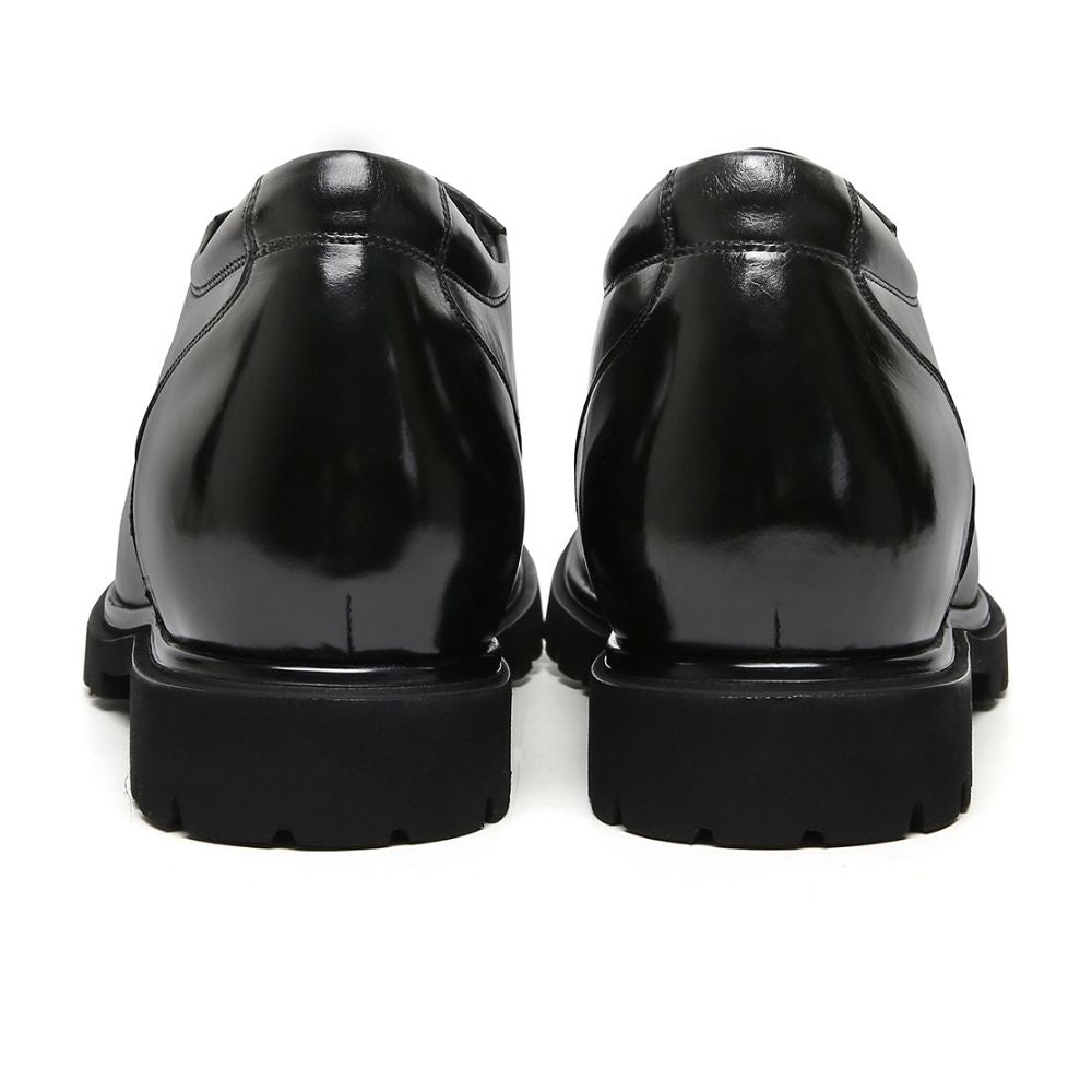 Mr. Charlie Black 8cm | Handcrafted Executive Leather Shoes (3.2")