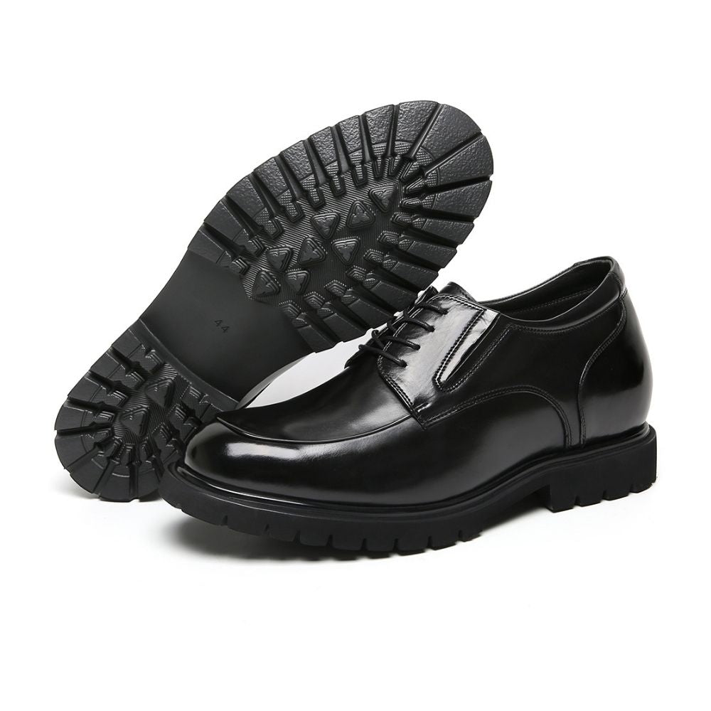 Mr. Charlie Black 8cm | Handcrafted Executive Leather Shoes (3.2")