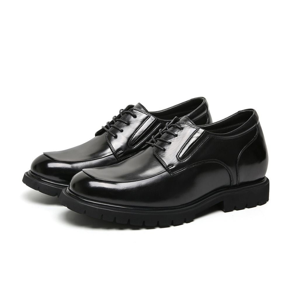 Mr. Charlie Black 8cm | Handcrafted Executive Leather Shoes (3.2")