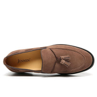 Mr. Ehnes Brown 6cm | Suede Slip-On Dress Shoes (2.4")