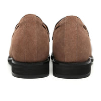 Mr. Ehnes Brown 6cm | Suede Slip-On Dress Shoes (2.4")