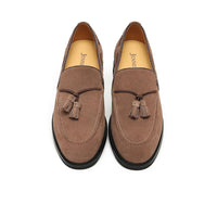 Mr. Ehnes Brown 6cm | Suede Slip-On Dress Shoes (2.4")