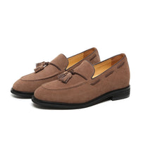 Mr. Ehnes Brown 6cm | Suede Slip-On Dress Shoes (2.4")