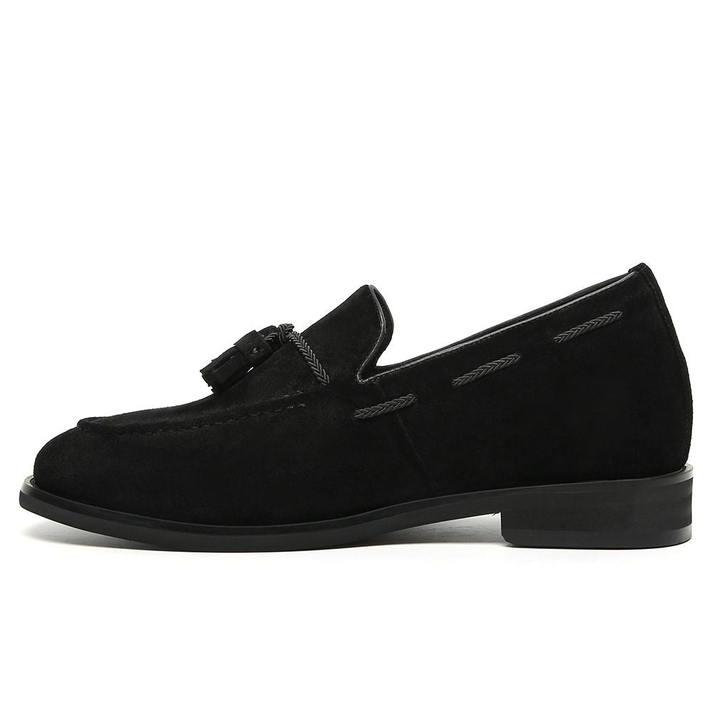 Mr. Ehnes Black 6cm | Suede Gentleman’s Loafers (2.4")