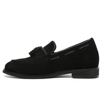Mr. Ehnes Black 6cm | Suede Gentleman’s Loafers (2.4")