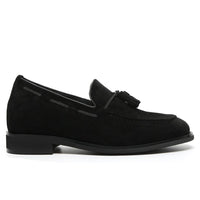 Mr. Ehnes Black 6cm | Suede Gentleman’s Loafers (2.4")