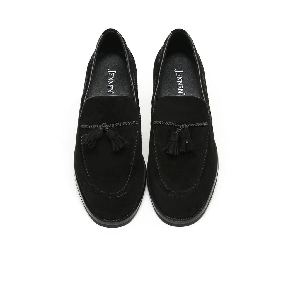 Mr. Ehnes Black 6cm | Suede Gentleman’s Loafers (2.4")