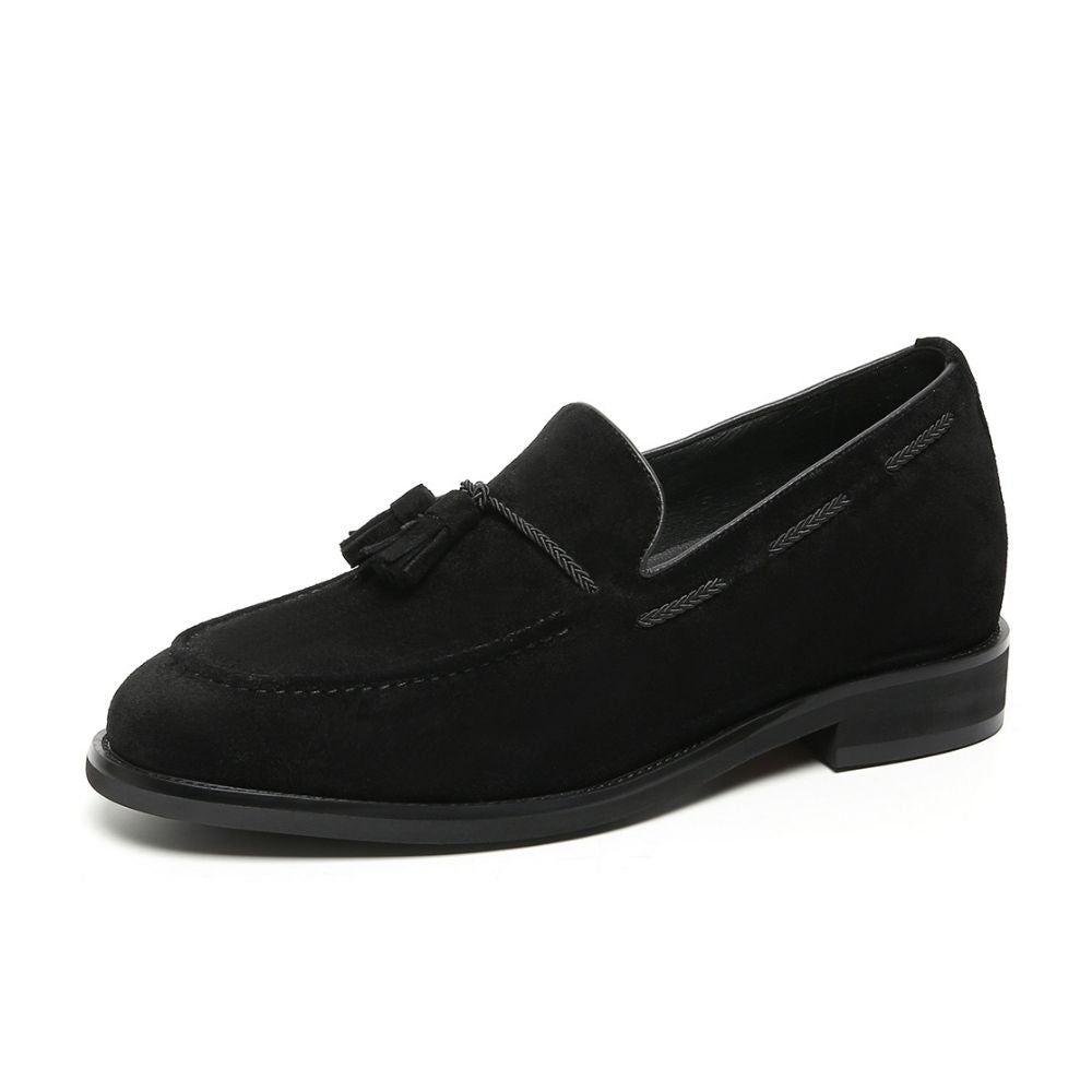 Mr. Ehnes Black 6cm | Suede Gentleman’s Loafers (2.4")
