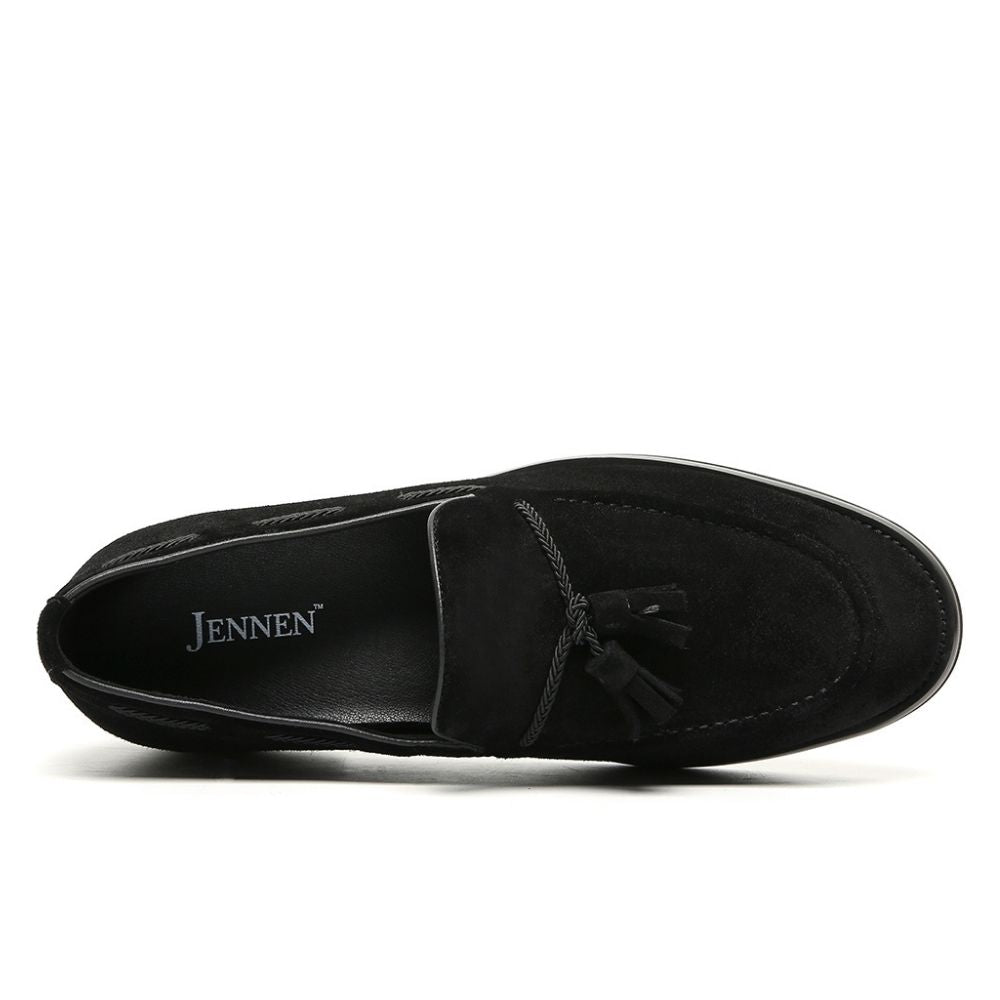 Mr. Ehnes Black 6cm | Suede Gentleman’s Loafers (2.4")