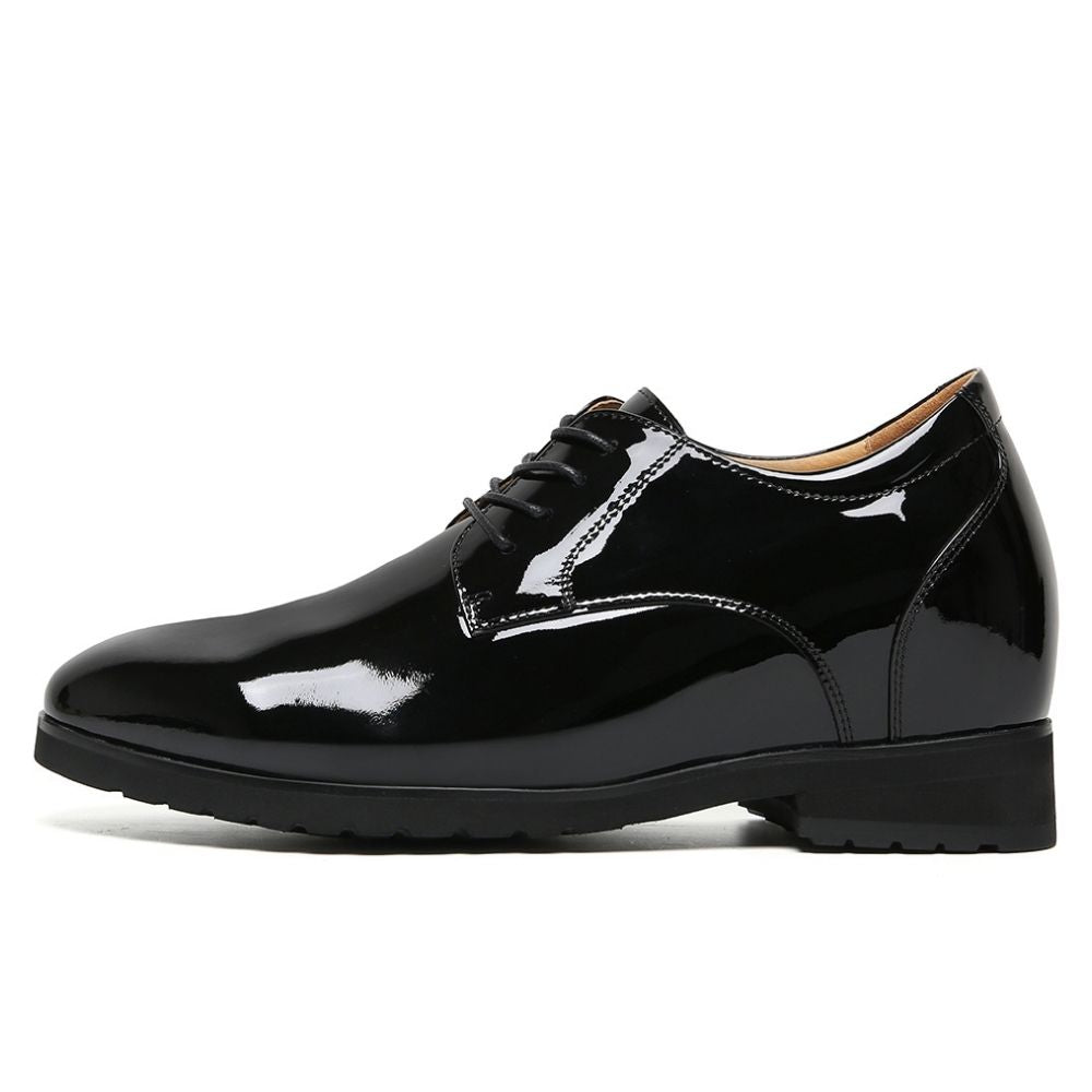 Mr. Orwell Patent Black 10cm | Patent Height-Boosting Formal Shoes (4")