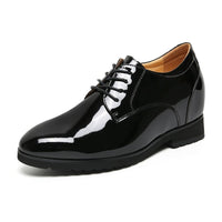 Mr. Orwell Patent Black 10cm | Patent Height-Boosting Formal Shoes (4")