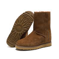 Mr. Oz Brown 8cm | Wool Interior Winter Boots for Men (3.2")