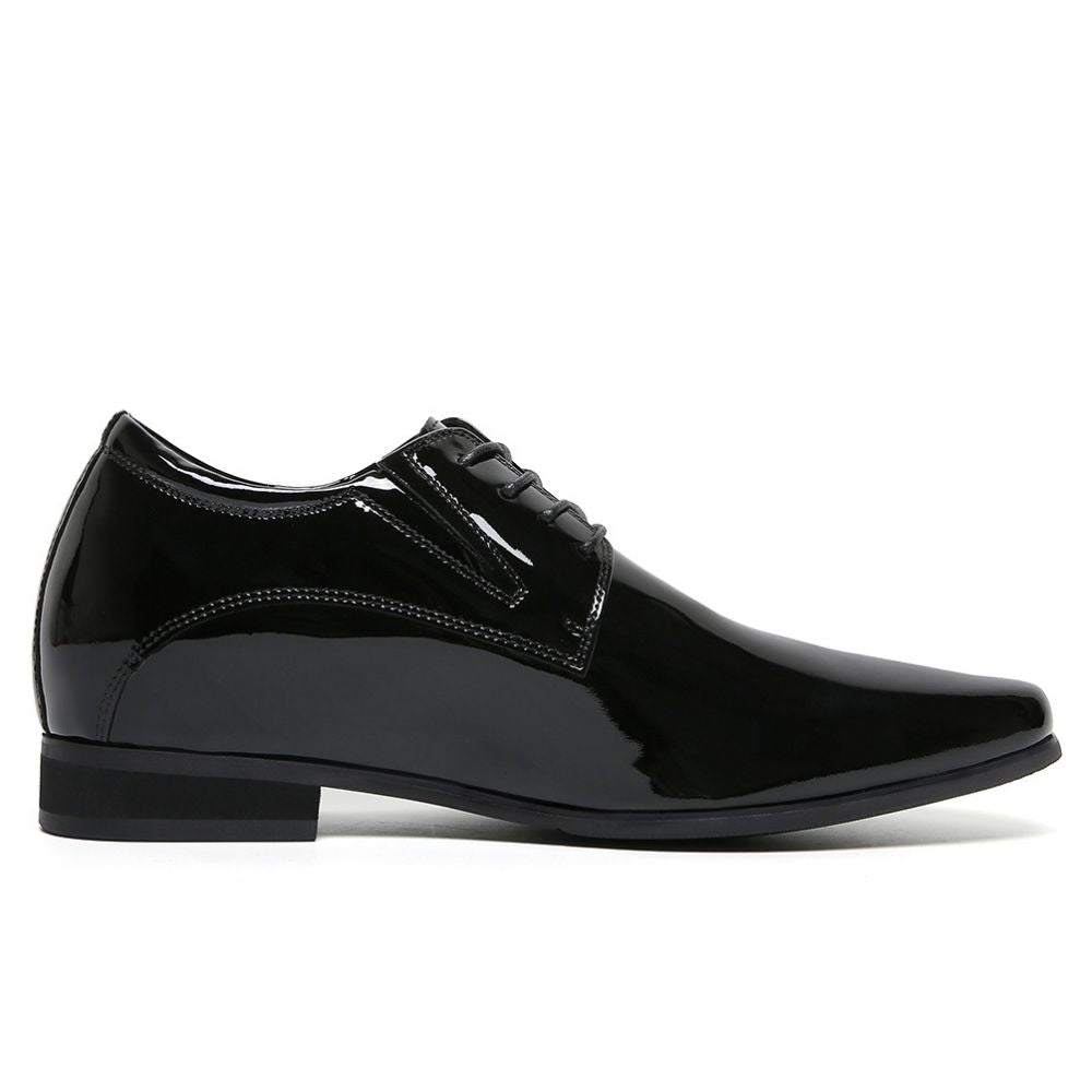 Mr. Parkinson Patent Black 8cm | Patent Formal Elevator Shoes (3.2"