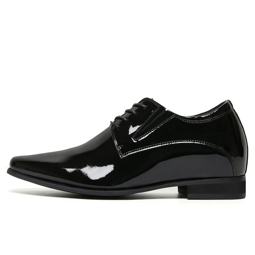 Mr. Parkinson Patent Black 8cm | Patent Formal Elevator Shoes (3.2"
