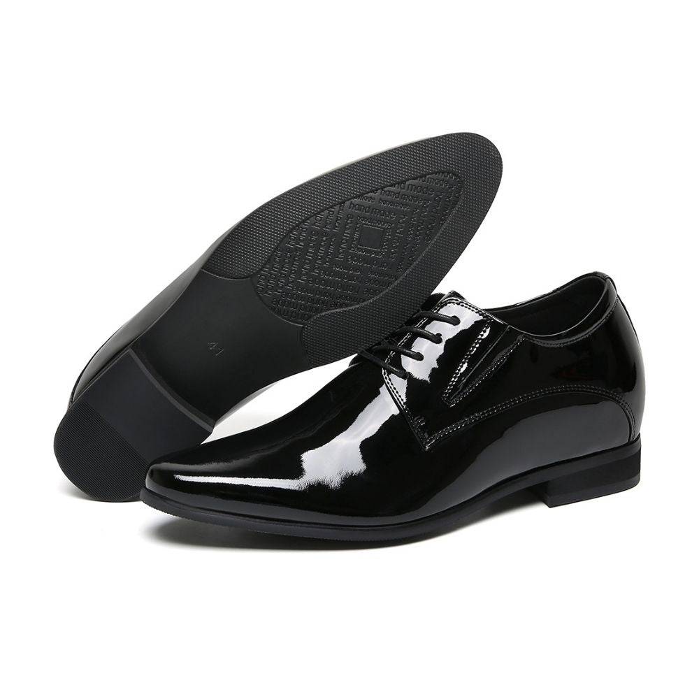 Mr. Parkinson Patent Black 8cm | Patent Formal Elevator Shoes (3.2"