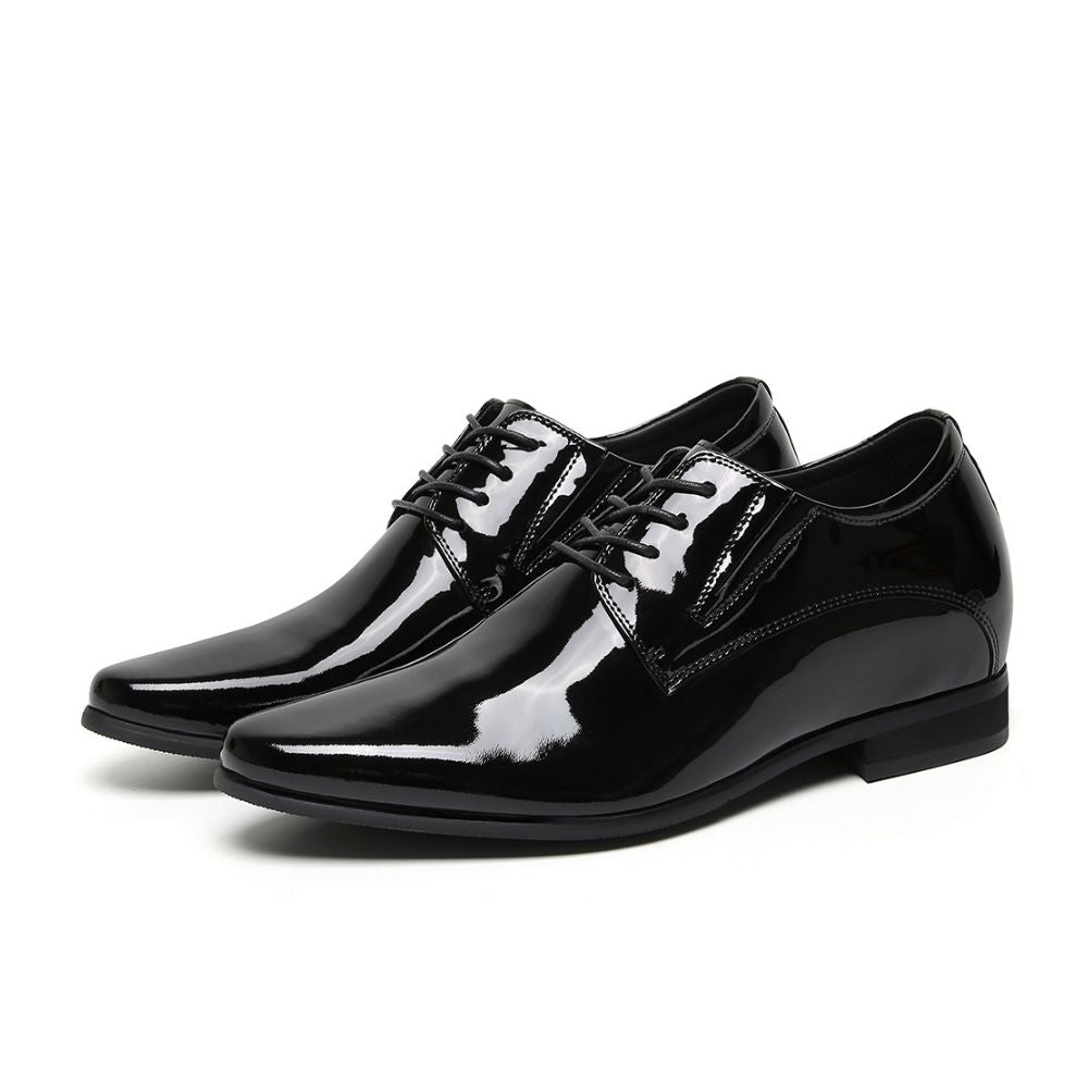 Mr. Parkinson Patent Black 8cm | Patent Formal Elevator Shoes (3.2"