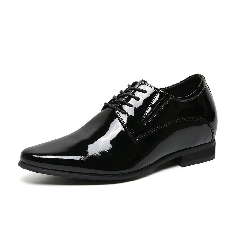 Mr. Parkinson Patent Black 8cm | Patent Formal Elevator Shoes (3.2"