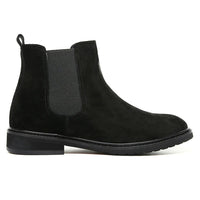 Mr. Tognetti Suede Black 7cm | Luxury Suede Platform Boots (2.8")
