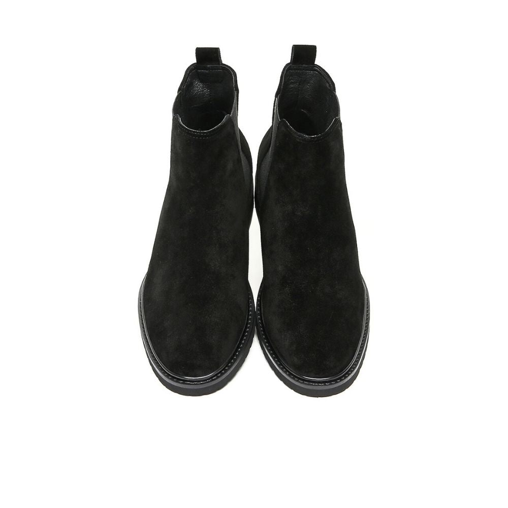 Mr. Tognetti Suede Black 7cm | Luxury Suede Platform Boots (2.8")