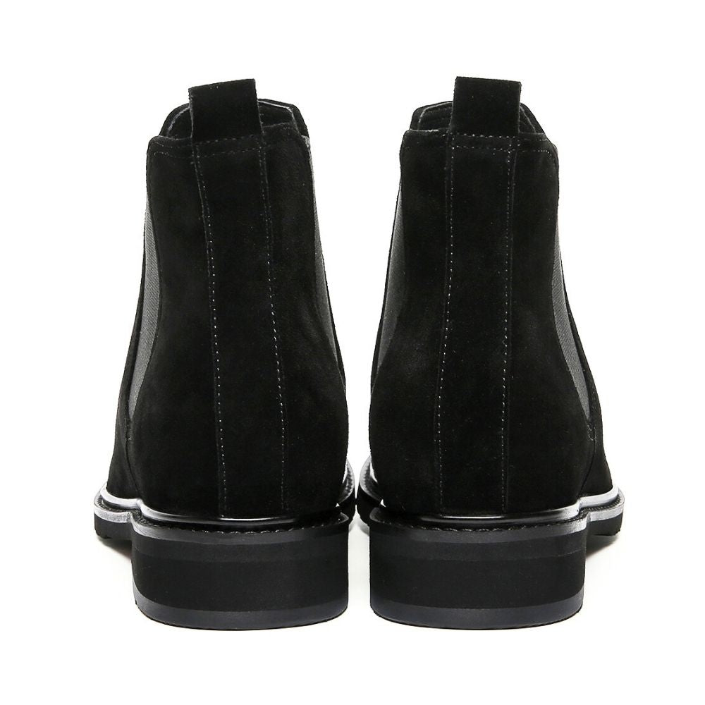Mr. Tognetti Suede Black 7cm | Luxury Suede Platform Boots (2.8")