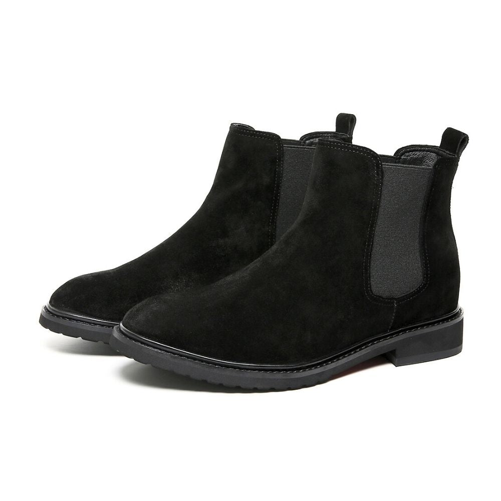 Mr. Tognetti Suede Black 7cm | Luxury Suede Platform Boots (2.8")