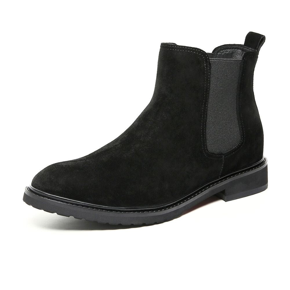 Mr. Tognetti Suede Black 7cm | Luxury Suede Platform Boots (2.8")