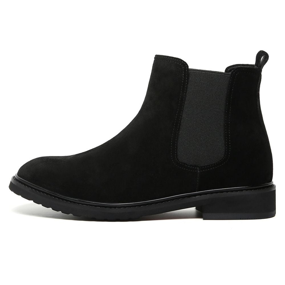 Mr. Tognetti Suede Black 7cm | Luxury Suede Platform Boots (2.8")