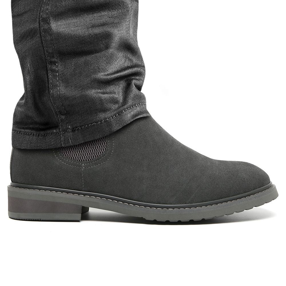 Mr. Tognetti Suede Dark Grey 7cm | Elevated Suede Boots (2.8")