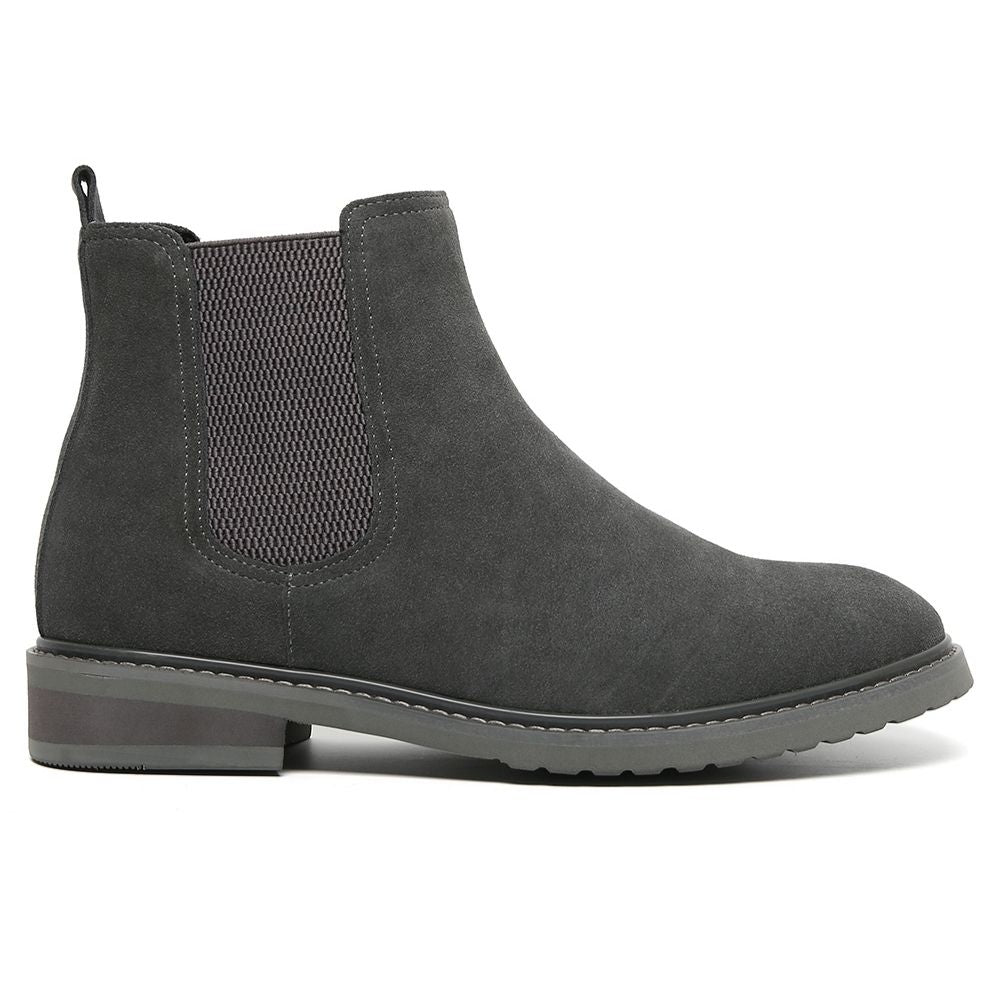 Mr. Tognetti Suede Dark Grey 7cm | Elevated Suede Boots (2.8")