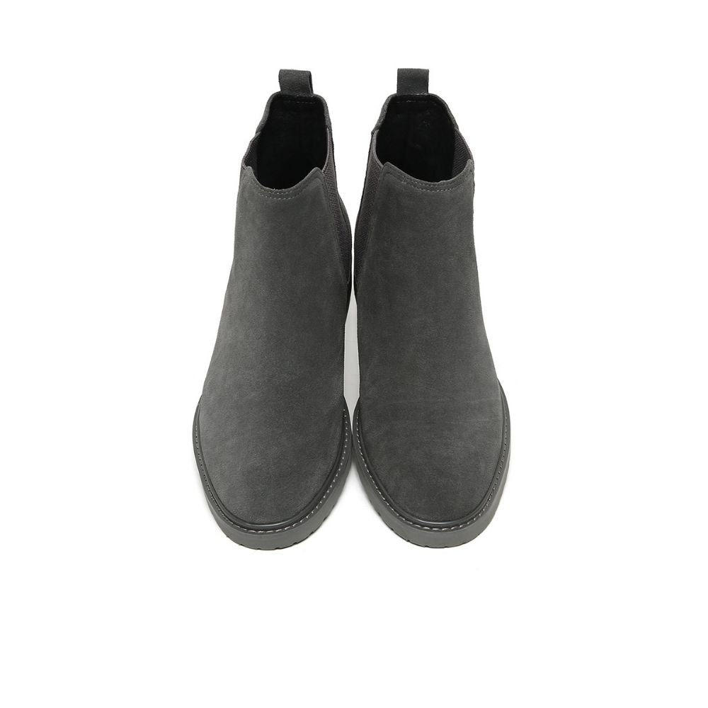 Mr. Tognetti Suede Dark Grey 7cm | Elevated Suede Boots (2.8")