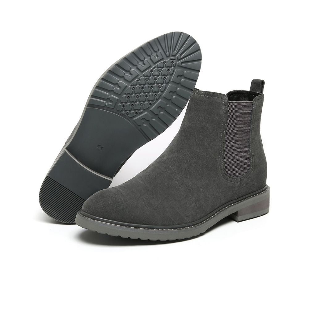 Mr. Tognetti Suede Dark Grey 7cm | Elevated Suede Boots (2.8")