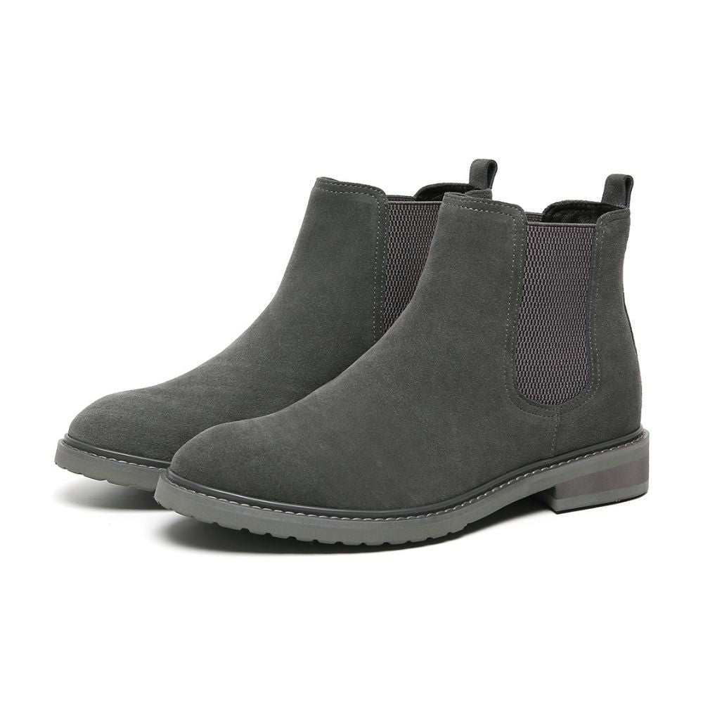 Mr. Tognetti Suede Dark Grey 7cm | Elevated Suede Boots (2.8")