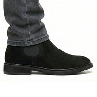 Mr. Tognetti Suede Black 7cm | Luxury Suede Platform Boots (2.8")