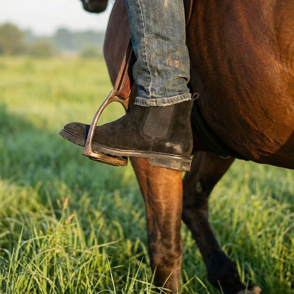 Mr. Tognetti Suede Black 7cm | Luxury Suede Platform Boots (2.8")
