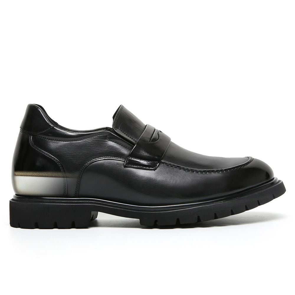 Mr. Ysaye Black 8cm | Premium Leather Slip-Ons (3.2")