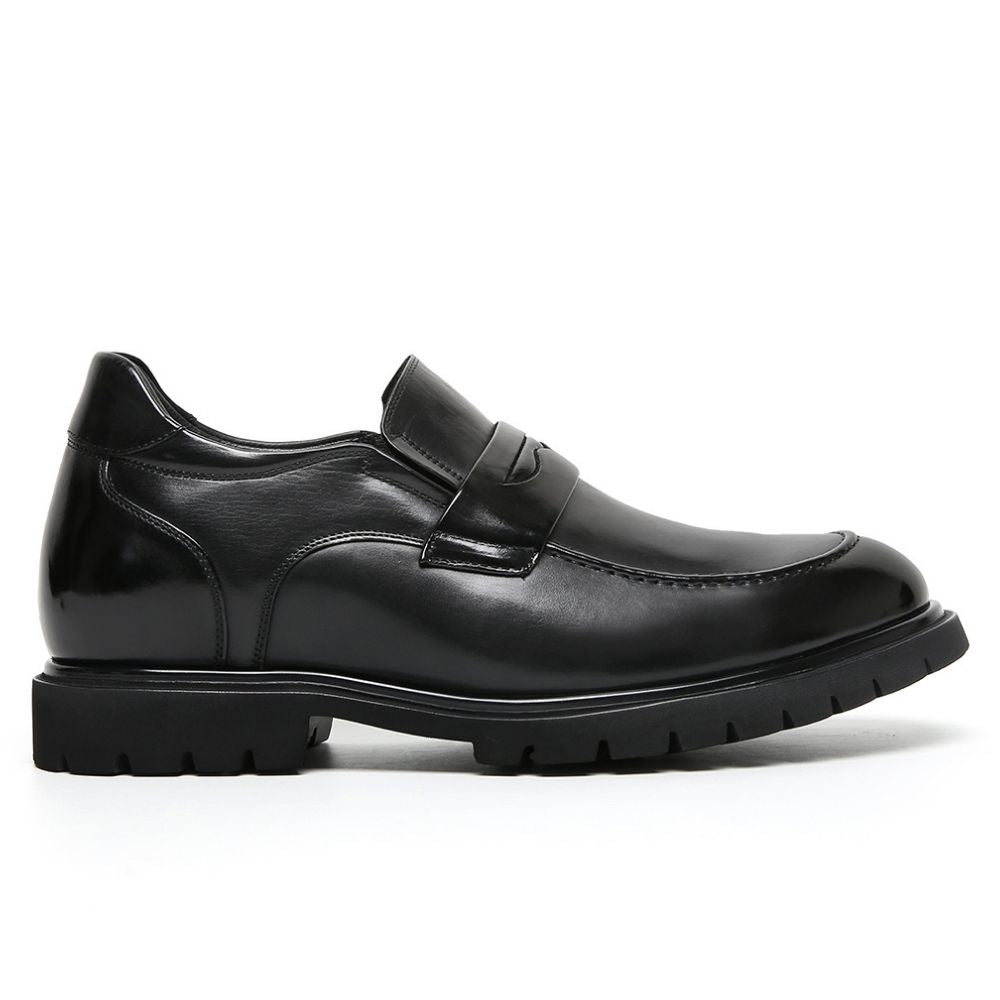 Mr. Ysaye Black 8cm | Premium Leather Slip-Ons (3.2")