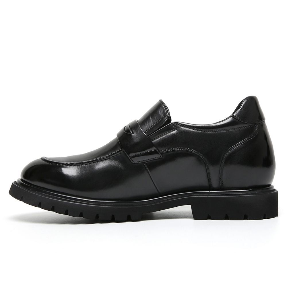 Mr. Ysaye Black 8cm | Premium Leather Slip-Ons (3.2")