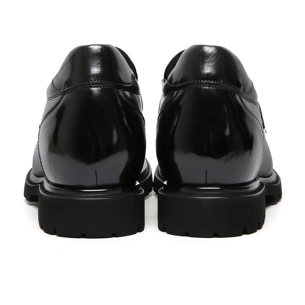 Mr. Ysaye Black 8cm | Premium Leather Slip-Ons (3.2")