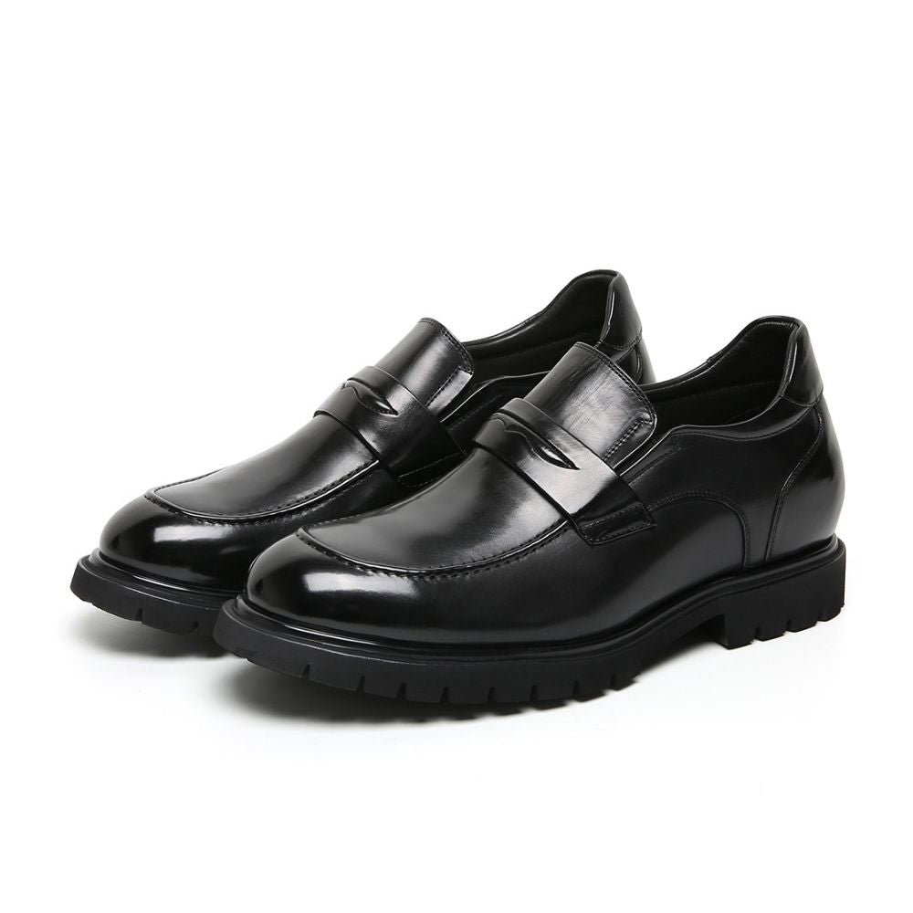Mr. Ysaye Black 8cm | Premium Leather Slip-Ons (3.2")