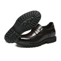 Mr. Ysaye Brown 8cm | Elegant Slip-On Dress Shoes (3.2")