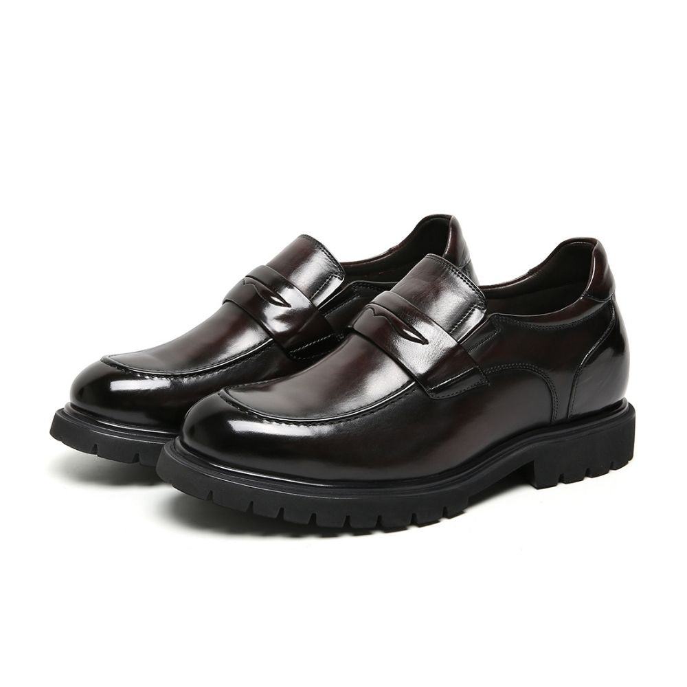 Mr. Ysaye Brown 8cm | Elegant Slip-On Dress Shoes (3.2")