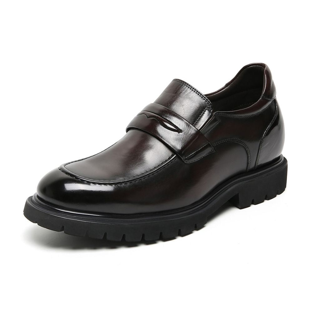 Mr. Ysaye Brown 8cm | Elegant Slip-On Dress Shoes (3.2")