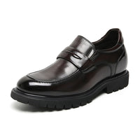 Mr. Ysaye Brown 8cm | Elegant Slip-On Dress Shoes (3.2")