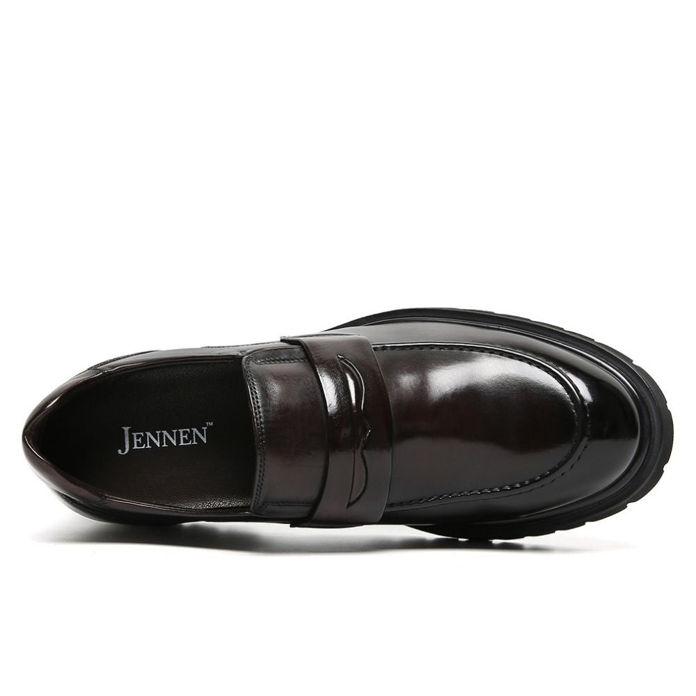 Mr. Ysaye Brown 8cm | Elegant Slip-On Dress Shoes (3.2")