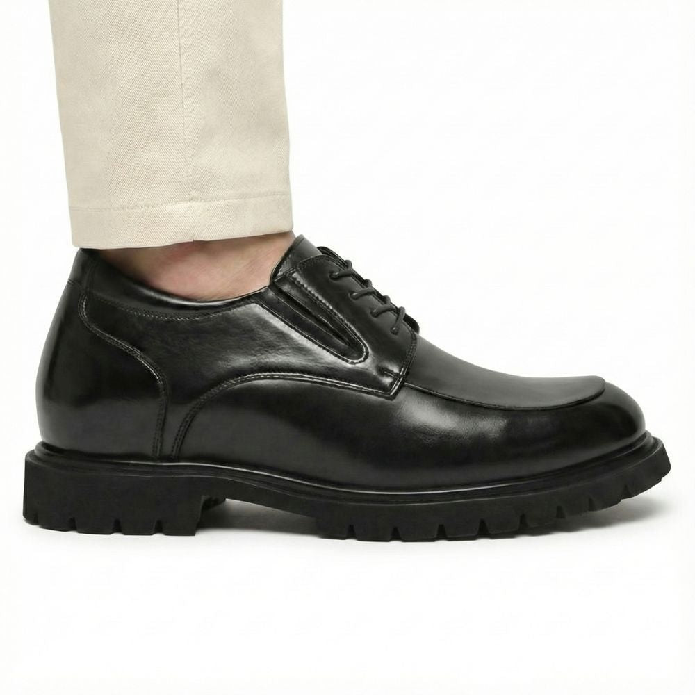 Mr. Charlie Black 8cm | Handcrafted Executive Leather Shoes (3.2")
